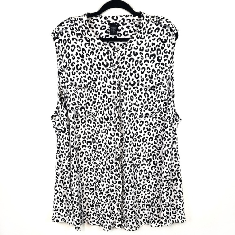 Torrid leopard print sheer sleeveless top size 4
